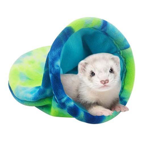 Buerfu Chinchilla-Bett – gemütlicher Frettchen-Höhle, farbenfroher Kuschelsack – Winternest für kleine Haustiere, Fleece-Hamsterschlafsack für Zuckergleiter, Hamster von Buerfu