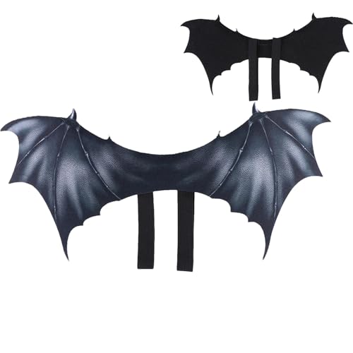 Buerfu Fledermaus-Kostüm für Haustiere, Cosplay-Kleidung, schwarze Flügel, Halloween-Verkleidungszubehör für Haustiere, Hunde, Katzen von Buerfu