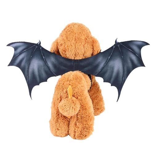 Buerfu Halloween-Kostüme für Haustiere – Fledermausflügel-Bekleidung für Hunde, Cosplay-Kostüm, lustige Halloween-Tierbekleidung für Maskerade, Motto-Partys von Buerfu