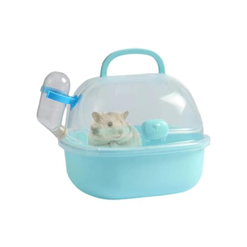 Buerfu Hamster-Tragetasche, Hamster-Reisetrage | Hamster-Reisetasche - Tragbarer Hamsterkäfig, atmungsaktiver Tierkäfig mit Wasserflasche für kleine Haustiere, Rennmäuse, Mäuse, Zwerghamster von Buerfu