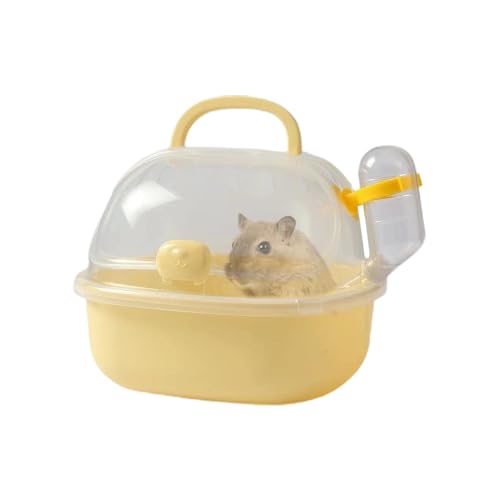 Buerfu Hamster-Tragetasche, Hamster-Reisetrage - Tiertransportkäfig - Tragbarer Hamsterkäfig, atmungsaktiver Tierkäfig mit Wasserflasche für kleine Haustiere, Rennmäuse, Mäuse, Zwerghamster von Buerfu