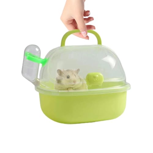 Buerfu Hamster-Tragetasche, Hamster-Tragetasche - Tiertransportkäfig - Tragbare Hamster-Reisetasche, atmungsaktive Hamster-Outdoor-Box mit Wasserflasche für kleine Haustiere, Mäuse, Hamster von Buerfu