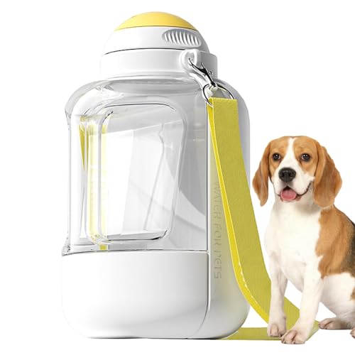 Buerfu Hunde-Reisewasserflasche, tragbare Wasserflasche für Hunde,Tragbare Hundetrinkflasche - 2-in-1-Wasserspender für Hunde, große Hundeflasche mit Futterspender, auslaufsichere von Buerfu