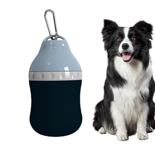 Buerfu Hunde-Wasserflasche zum Spazierengehen, tragbare Haustier-Wasserflasche mit Karabiner, 400 ml, Gute Abdichtung, Wasserspender für Hunde, Reisezubehör zum Trinken, Essen, Spazierengehen, von Buerfu