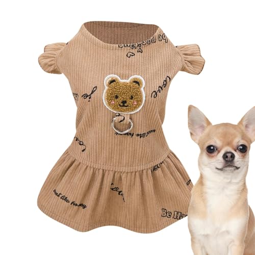 Buerfu Hundekleider für kleine Hunde,Kleid für kleine Hunde | Hundekostüm mit Cartoon-Bärenmuster aus Polyester - Tägliche Hundekleidung, Bequeme, modische, weiche Haustierkleidung für kleine Hunde, von Buerfu