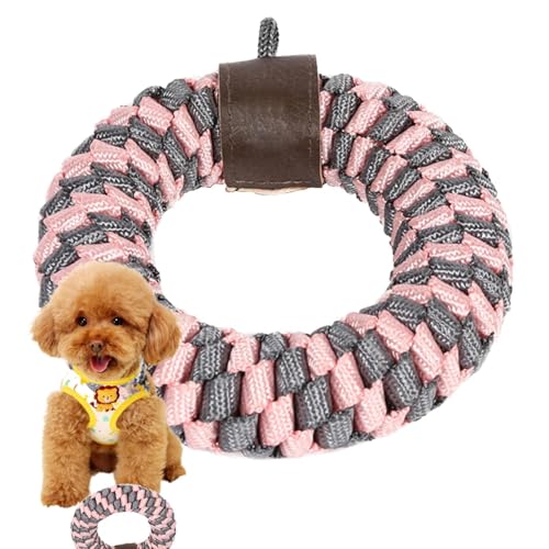 Buerfu Hundespielzeug aus Seil für kleine Hunde, bissfester Ring, Haustier-Hundespielzeug, Zopfspielzeug, Haustier-Zahnreinigungsspielzeug für kleine Hunde, mittelgroße Hunde, große Hunde, Welpen, von Buerfu