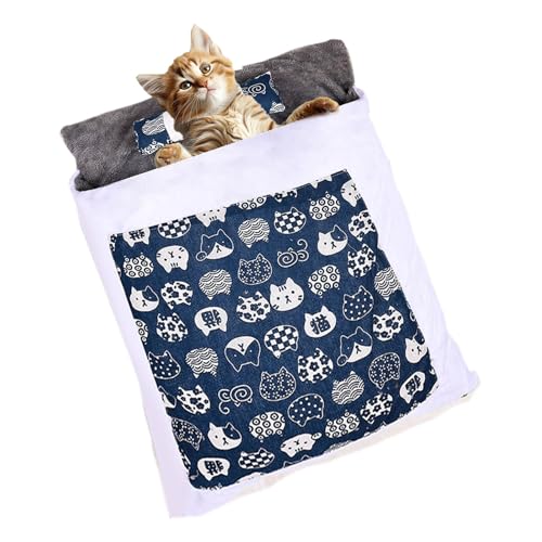 Buerfu Katzenschlafsack für den Winter, Warmer Schlafsack für Katzen, Katzennestbett zum Schlafen, Weicher Katzensack, Katzenbett, Kätzchenhöhlenbett, Katzennestbett zum Schlafen, von Buerfu