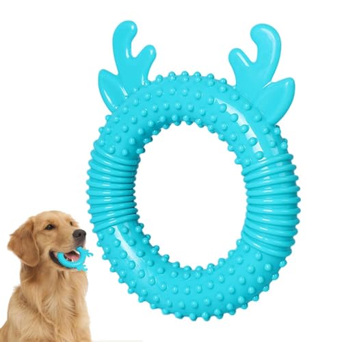 Buerfu Kauspielzeug für Welpen, Robustes Hundespielzeug, Unzerstörbares Quietschspielzeug für Hunde, Hundezahnbürste, Kauspielzeug, Welpen-Beißring und Hundeball, rutschfeste Beißringe für Training von Buerfu