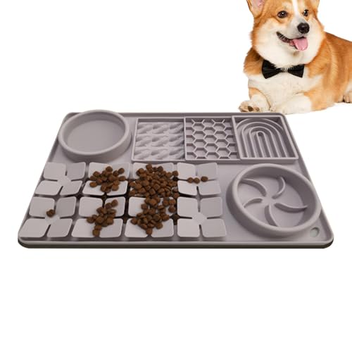 Buerfu Leckmatte für Hunde | Slow Feeder Food Feeding Mat | Silikon Training Lick Pad Matte für kleine, mittelgroße große Hunde, Katzen, Haustiere, Kätzchen von Buerfu