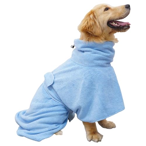 Buerfu Saugfähiger Hundebademantel, Haustierbademantel für Hunde - Haustier-Hunde-Mikrofaser-Handtuch, Verstellbarer Bademantel | Schnell trocknende Duschkleidung für kleine, mittelgroße und große von Buerfu