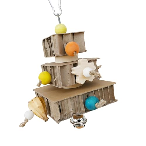Buerfu Sittich-Spielzeug, Papageien-Futtersuchspielzeug - Papageien-Kauspielzeug - Papierspielzeug für Papageien, interaktives Vogelkäfigzubehör für kleine und mittelgroße Vögel von Buerfu