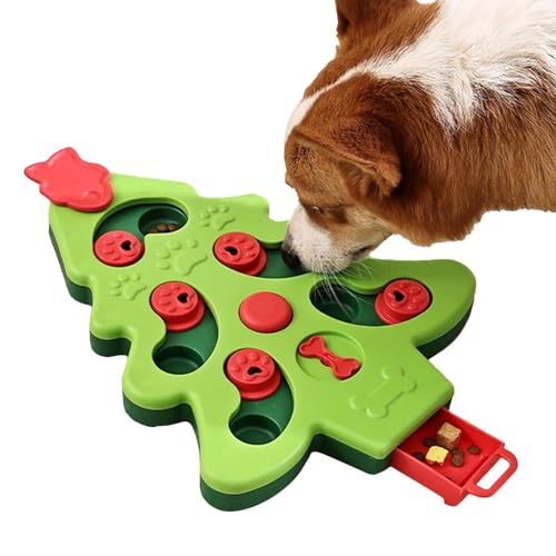 Buerfu Slow Feeder, Leckerli-Puzzle für Hunde - Spender Weihnachtsbaum Slow Feeder Bowl | Fun Feeder Slow Bowl, sicheres, interaktives Hundeleckerli-Puzzlespielzeug für Futter und Erdnüsse von Buerfu