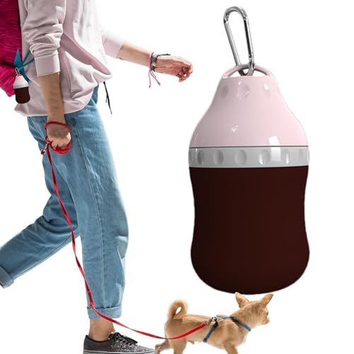 Buerfu Tragbare Hunde-Wasserflasche mit Karabiner, 400 ml, gute Abdichtung, Wasserspender, Reisezubehör für Trinken, Essen, Spazierengehen, Wandern von Buerfu