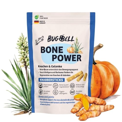 BugBell Softe Knabbersticks für Hunde 60g, Knochen & Gelenke, Fettreduziert & Pflanzlich, zur Unterstützung der Mobilität, Yuccawurzel, Kurkuma BugBell Softe Knabbersticks für Hunde 60g, Knochen & Gelenke, Fettreduziert & Pflanzlich, zur Unterstützung der Mobilität, Yuccawurzel, Kurkuma von BugBell