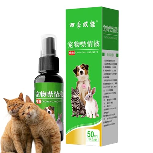 Buhjnmik Beruhigende Flüssigkeit für Hunde, Hundetrainingsspray - Emotionskontroll-Trainingsspray - 50 ml Stressabbau- und Verhaltens, natürliches, sicheres für Hunde, Katzen, Stress und Reisen, von Buhjnmik