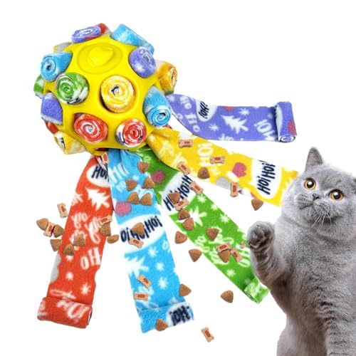 Buhjnmik Hundespielzeug für Hunde, buntes Hundespielzeug, Leckerli-Spender, Schnüffelball für Hunde, Futter-Puzzle, Schnüffelball für Katzen, Welpen, kleine Hunde, mittelgroße und große aggressive von Buhjnmik