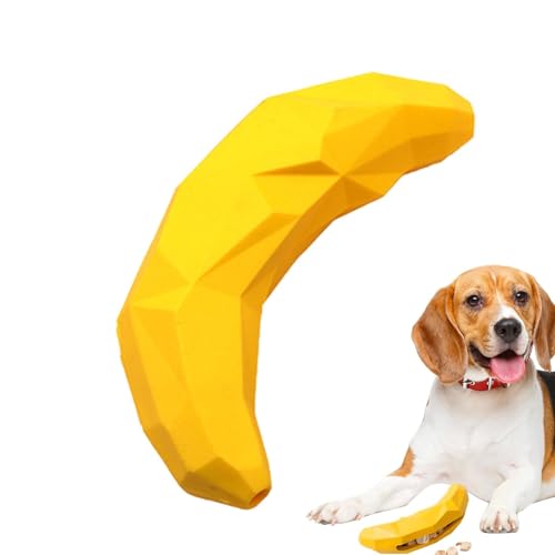 Buhjnmik Hundezahnspielzeug – Hund Kichern Ball Beißspielzeug – Kleine Welpen Kau-Bananenspielzeug, quietschendes Hundespielzeug zur Linderung von Langeweile, für Hunde von Buhjnmik