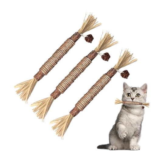 Buhjnmik Katzenminze-Kauspielzeug für Katzen,Silvervine Katzen-Kauspielzeug | Silvervine Kaustab - Silvervine-Katzenspielzeug, natürliche Silvervine-Sticks für Katzen, natürliche von Buhjnmik