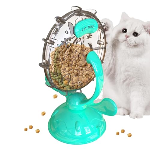 Buhjnmik Leckerli-Puzzlespielzeug für Katzen, Leckerli-Spender-Spielzeug für Katzen | Riesenrad Katzenfutterspielzeug,Langsamer Futterspender für IQ-Training, interaktives von Buhjnmik