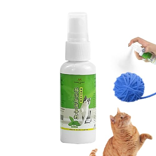 Buhjnmik Natürliches Katzenminze-Spray, 50 ml, natürliche flüssige Katzenminze, verwendet für Katzenspiele, Katzentraining und neues Katzenminze-Spielzeug, Kratzbaum und Katzenbett, Katzenzubehör von Buhjnmik