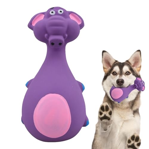 Buhjnmik Quietschspielzeug für Hunde aus Latex,Quietschspielzeug für Hunde | Kauspielzeug für Hunde aus Latex | Latex-Haustier-Quietschspielzeug, Tier-Bowling-Form, interaktives Welpen-Kauspielzeug von Buhjnmik