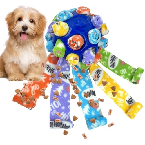 Buhjnmik Schnüffelball für Hunde, buntes Hundespielzeug, Leckerli-Spender, Schnüffelball, interaktives Hunde-Puzzle-Spielzeug zum Trainieren, natürliche Futtersuch-Fähigkeiten verbessern von Buhjnmik