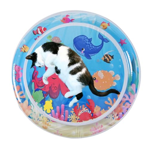 Buhjnmik Sensorische Wasserspielmatte für Katzen, Wasser-Sensormatte für Haustiere,Wasserpad für Katzen - Kreative wassersensorische Spielmatte für Katzen, interaktive Wassersensormatte für den von Buhjnmik