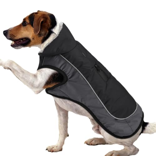 Buhjnmik Winterjacke für Hunde, Mäntel für kaltes Wetter für Hunde | Warme Winter-Hundejacke - wasserdichte Hunde-Schneejacken-Kleidung, reflektierende Winter-Hundekleidung für große Hunde und von Buhjnmik