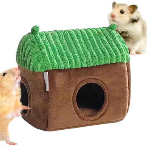 Hamster Baumwollnest, Warmes Meerschweinchenhaus, Doppelseitiges Samtbaumstumpfhaus Hamster Warmes Nest, Kleintier-Röhrenkäfighaus, Guinea-Tunnelhaus, Haustierzelt-Höhlenbett Für Goldbär-Meerschweinch von Buhjnmik