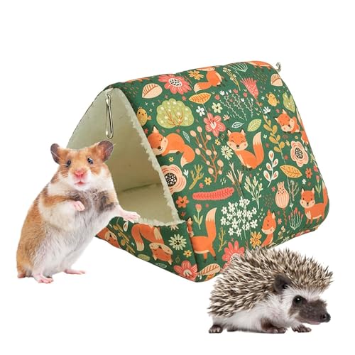 Warmes Meerschweinchenbett, Versteckbett für Igel, Kaninchenhaus-Höhlenzubehör, warme Fleece-Kuschelschale, waschbares Kleintier-Winterschlafhaus-Käfigzubehör, für Zwergkaninchen mit Bart, 10 x 10 cm von Buhjnmik