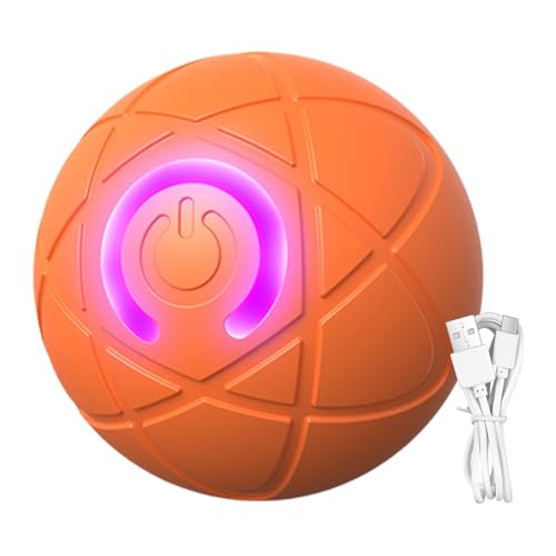 Buhygn Automatischer Rollball, interaktives Hundespielzeug, robuster bewegungsaktivierter Ball, Hundespielzeug, einfach zu bedienen, langlebig, 5,2 cm, Blau/Orange für Haustiere von Buhygn