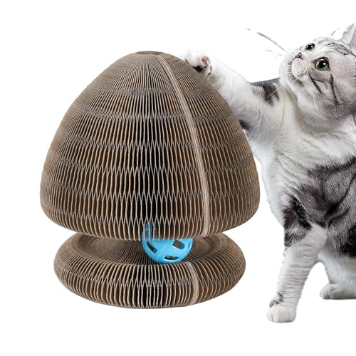 Buhygn Cat Scratch Pad | Folding Cat Scratcher with Ball | Protect Furniture with Cat Accordion Toy | Pet Organ Toy for Exercise & Play | Perfect for Balcony, Bedroom & Indoor Fun von Buhygn