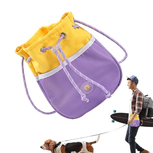 Buhygn Hunde-Leckerli-Beutel, tragbare Hundetasche, Trainings-Hundetasche, Bequeme Passform, einfacher Zugang, 21 x 15 x 4 cm, Armeegrün, Lila für das Hundetraining von Buhygn