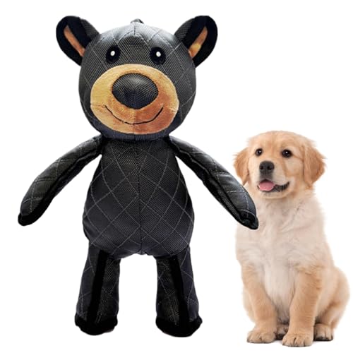 Buhygn TeddyBear Kauspielzeug, Plüschbär Quietschendes Hundespielzeug, Interaktiver Quietschbär, unzerstörbar, weicher Stoff, 32 x 25 cm für Hunde von Buhygn