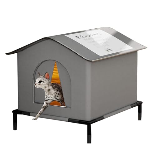 Cat Houses for Outdoor Cats | Large Stray Cat Shelter for Winter | Elevated Insulated Pet House | Outdoor Cat House for Community, Stray, and Feral Cats | Weatherproof Shelter for Cats von Buhygn