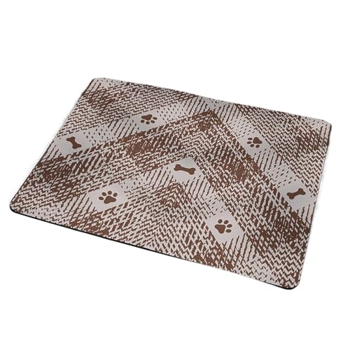 Futternapfmatte, wasserabsorbierende Futtermatte Hunde, Futterunterlage Haustiere mit wasserfesten Oberflächen, sicher und ordentlich, leicht reinigen, 40x60x3cm, Schwarz/Gelb/Grün/für Haustiere von Buhygn