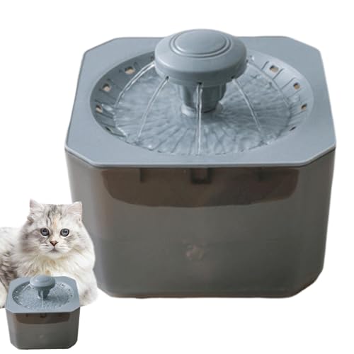 Haustier-Wasserspender, automatischer Brunnen-Wasserspender, Katzen-Wasserbrunnen, energiesparend, sicher für Haustiere, 19 x 19 x 16 cm, grau/weiß für Haustiere Haustier-Wasserspender, automatischer Brunnen-Wasserspender, Katzen-Wasserbrunnen, energiesparend, sicher für Haustiere, 19 x 19 x 16 cm, grau/weiß für Haustiere von Buhygn