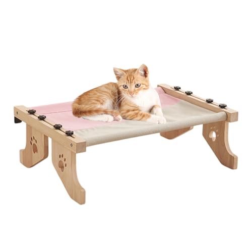 Seitbettkatze Hängematte, Nachttuchkatze Hängematte, Pet Barch Bett, einfaches Setup, sichere & gemütlich, 55x38x17,5 cm, rosa/blau/grau für Haustiere von Buhygn