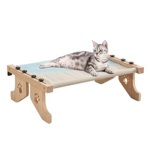 Seitbettkatze Hängematte, Nachttuchkatze Hängematte, Pet Barch Bett, einfaches Setup, sichere & gemütlich, 55x38x17,5 cm, rosa/blau/grau für Haustiere von Buhygn