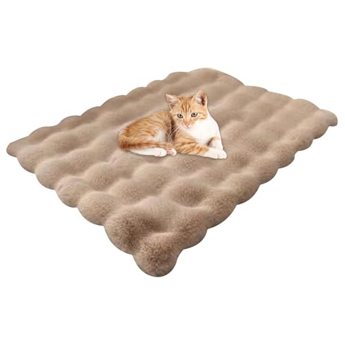 Warmes Katzenkissen, Katzen-Heizkissen, warmes Haustierkissenbett, sicher und weich, leicht sauber zu halten, 60 x 40 cm, Weiß/Grau/Khaki für Haustiere von Buhygn