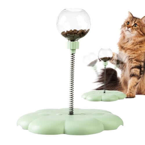 Buhyujkm Cat Toy, Cat Puzzle Ball, Pet Turntable Toy, Portable Compact Funny Food Leak Balls, Treat Dispenser 9.06x10.24 Inches for Indoor Kitten, Green, Lavender, White von Buhyujkm