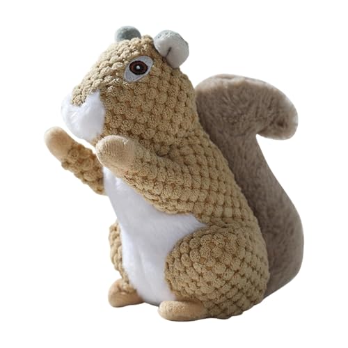 Buhyujkm Dog Chew Toy, Dog Squeaky Toy, Soft Big Fat Cute Plush Squirrel Design with Squeaker Interactive Pet Toys for Oral Health and Interactive Entertainment, 7.09x5.12 Inches, 80g von Buhyujkm