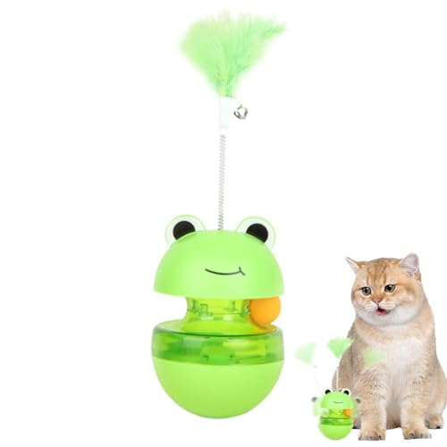 Buhyujkm Frog Cat Treat Toy, Interactive Food Dispenser, 25x7.5x7.5cm, Slow Feeder Puzzle, Engaging Teaser Design, Indoor Playing and Training, Pet-Safety Material for Cats von Buhyujkm