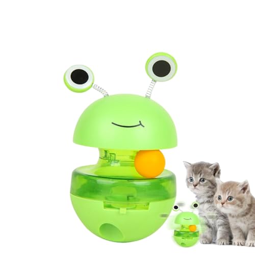 Buhyujkm Frog Cat Treat Toy, Interactive Food Dispenser, 25x7.5x7.5cm, Slow Feeder Puzzle, Engaging Teaser Design, Indoor Playing and Training, Pet-Safety Material for Cats von Buhyujkm