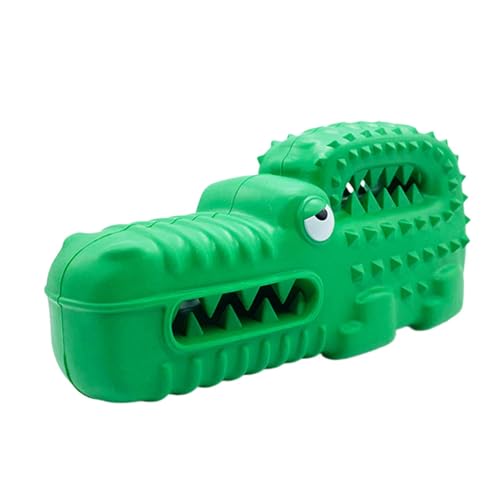 Buhyujkm Gummi Alligator Hundespielzeug, 16x6x7cm, Interaktives Kauspielzeug Quietscher, Kauspiel für Welpen, süßes Welpenmodell für Hunde, ideal zum Kauen und Spaß beim Spielen, Rot/Grün von Buhyujkm