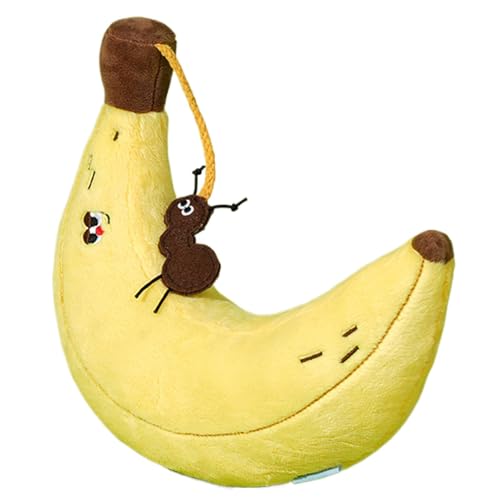 Buhyujkm Katzen-Zahnspielzeug, Kauplüsch, bissfeste gefüllte Bananen-Hundepuppen für Unterhaltung, Beißen, Spielen, Entspannen, Kuscheln, 10,63 x 9,45 x 3,15 Zoll, 120 g von Buhyujkm