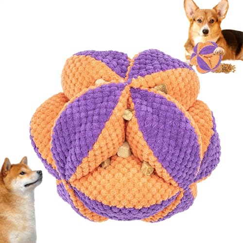 Buhyujkm Schnüffelspielzeug für Hunde, Puzzle-Ball, Anreicherungsspielzeug, 18 x 18 x 18 cm, bissfester Leckerli-Ball, langsames Fütterungsdesign, Größe M, mehrfarbig von Buhyujkm