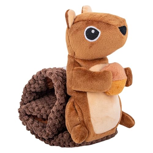 Buhyujkm Vocal Interactive Dog Toy, Interactive Dog Puzzle Toy, Squirrel Shaped Dog Toy, Foraging Instinct Dog Toy, Puppy Training Toys, Velvet Foraging Dog Toy Puzzle for Puppies and Adult Dogs von Buhyujkm