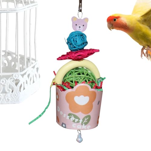 Buhyujkm Vogel-Papier-Spielzeug | Lovebird-Spielzeug – Vogelpapageien-Kauspielzeug – mehrfarbiges Vogel-Papageien-Reißen und Futterspielzeug für Aras, Kakadus, Graupapageien von Buhyujkm