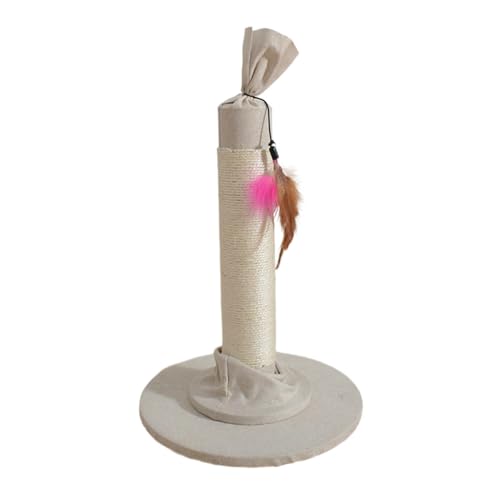 Cat Scratching Post, Cat Scratcher, Sturdy Sisal Rope with Soft Fabric Covered Base Scratch Pole for Kittens and Adult Cat, 20.87x13.78x13.78 Inches, 1400g, Stable Design von Buhyujkm